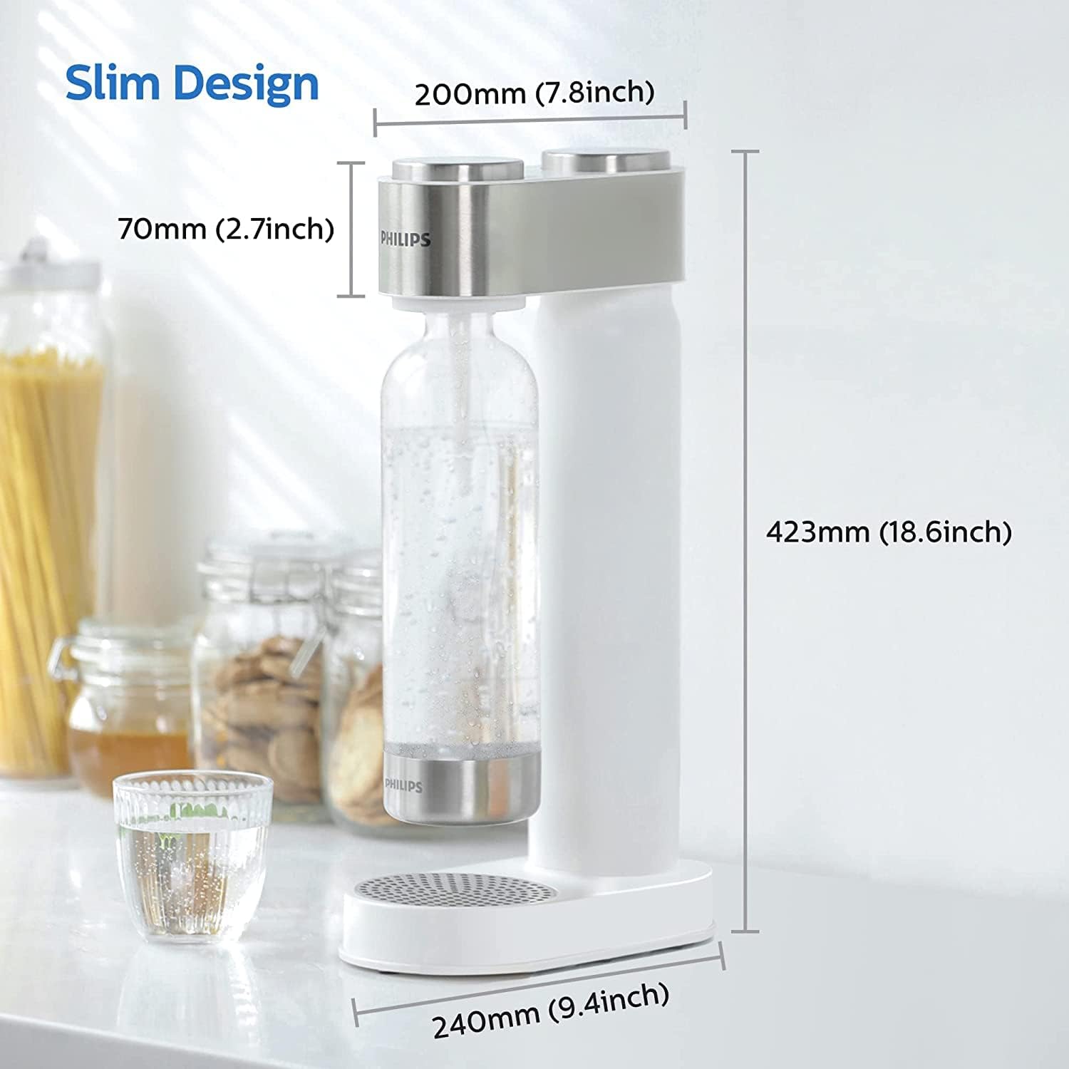 View of Philips Stainless Sparkling Water Maker Soda Maker Machine