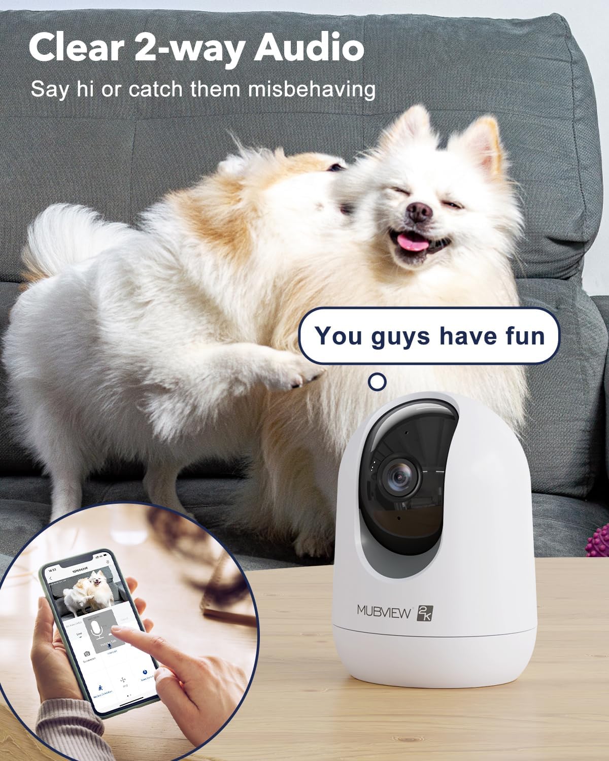 Assessment of Indoor Security Camera 2K, Pet Camera with Phone App, WiFi Cameras for Home Security Camera for Dog/ Baby Monitor/Elder Pan Tilt, 2.4G, 24/7