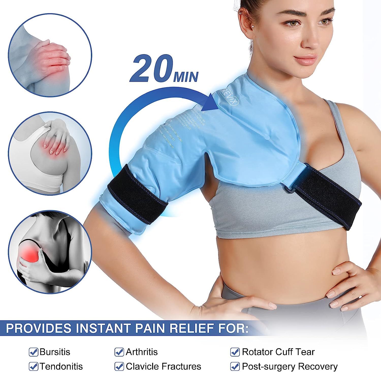 Check of REVIX Shoulder Ice Pack Rotator Cuff Cold Therapy Wraps