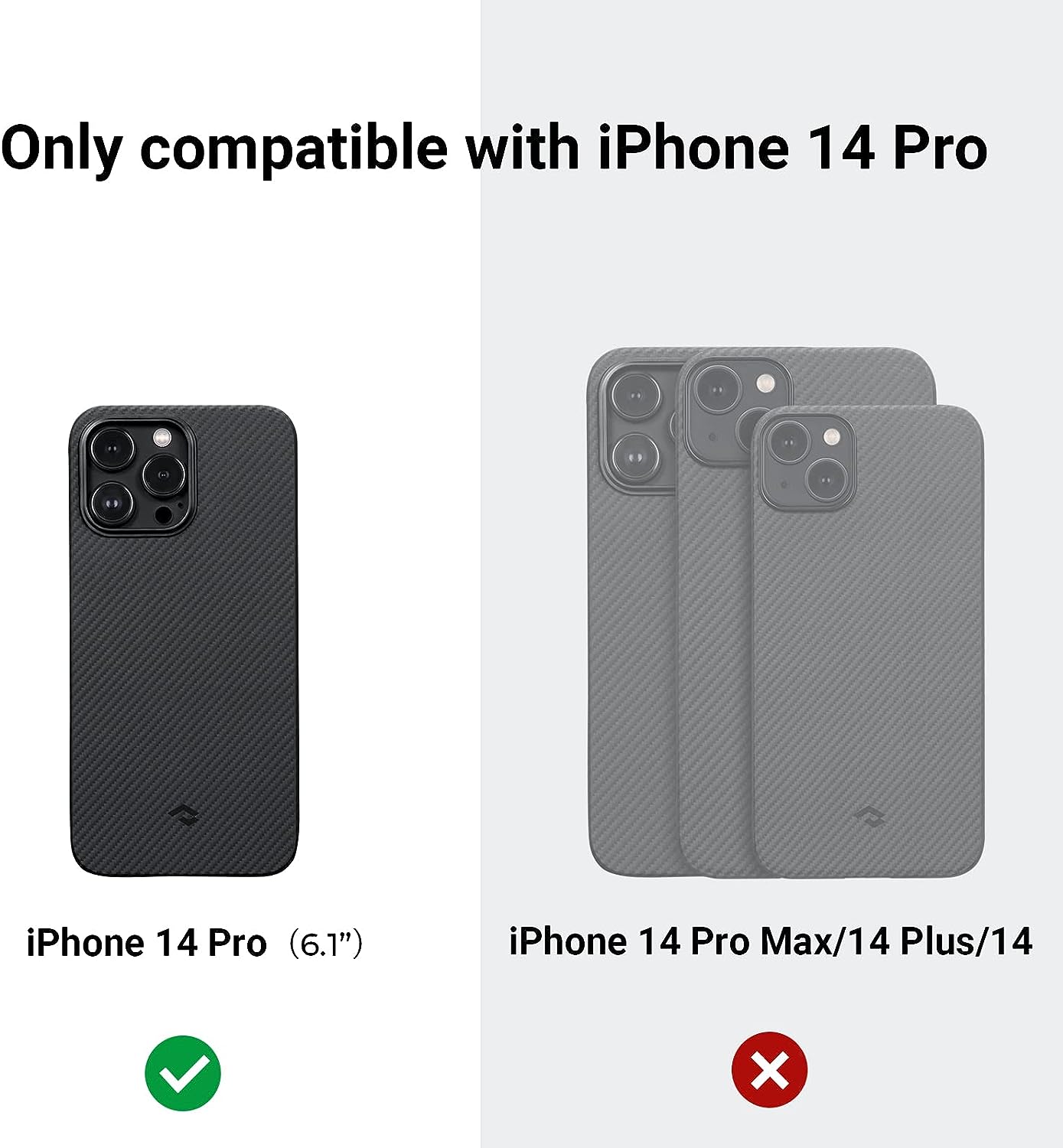 Expose on 'pitaka Case for iPhone 14 Pro [MagEZ Case 3 - Black/Grey(Twill)]'