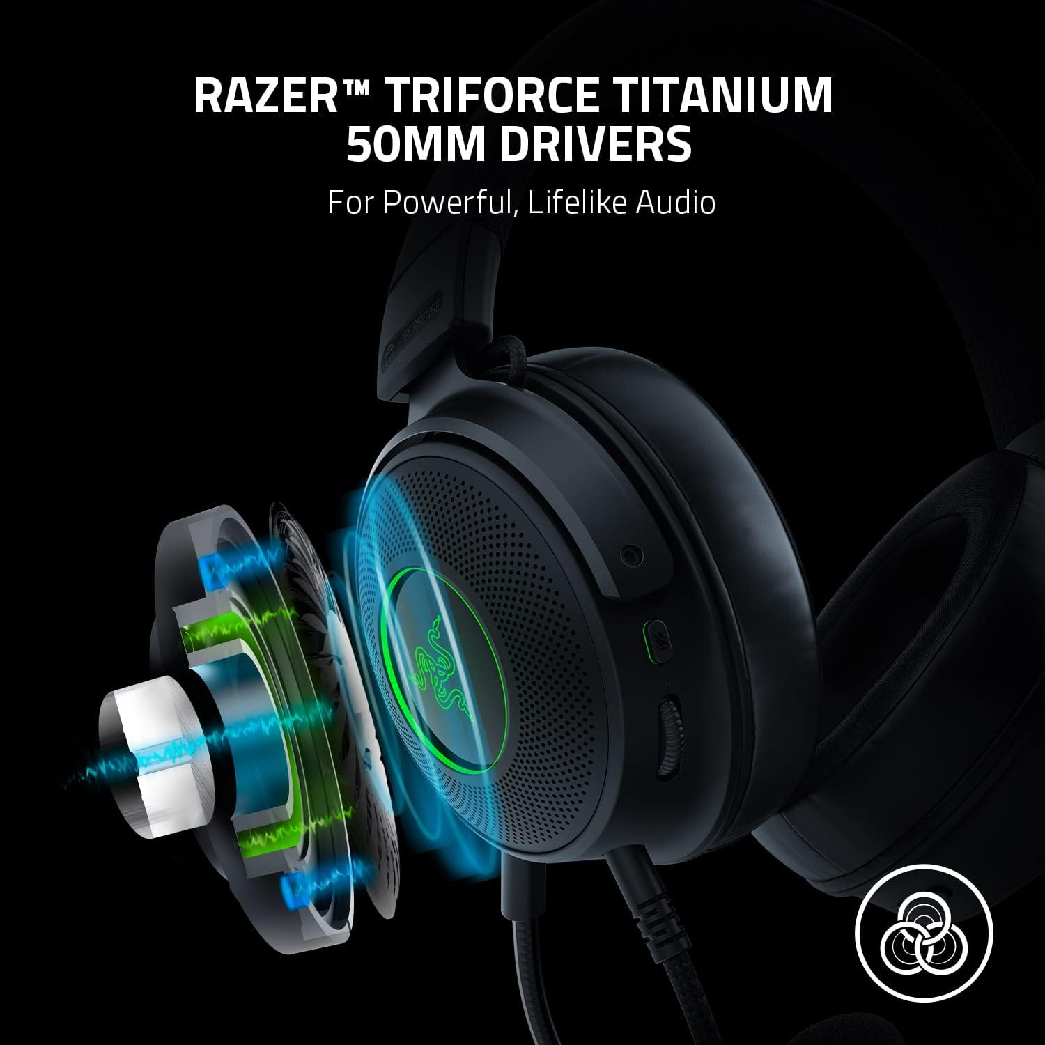 Highlight: Razer Kraken V3 HyperSense Wired USB Gaming Headset w/Haptic Technology