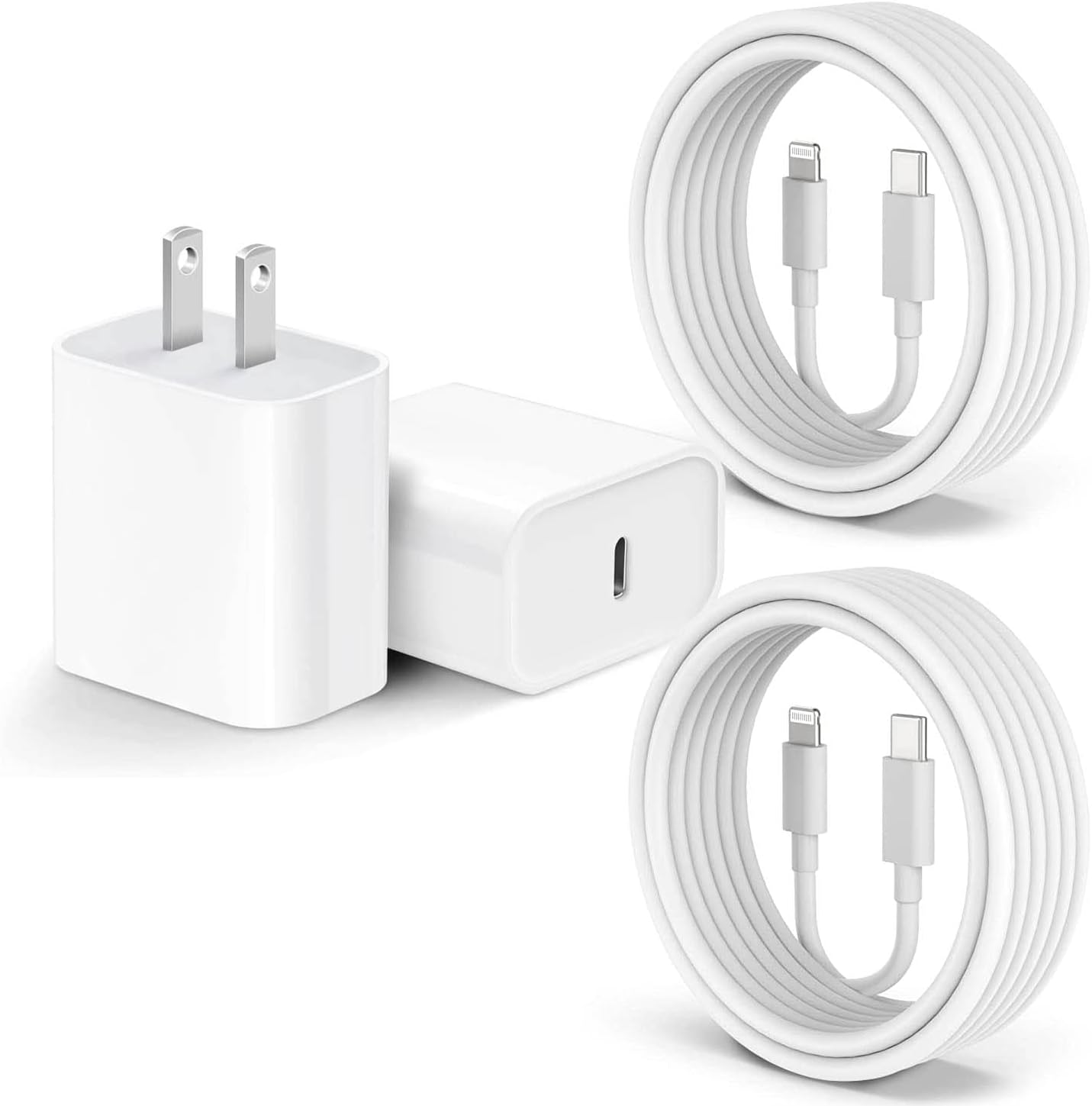 Review of iPhone 14 13 12 11 Fast Charger [Apple MFi Certified], 2 Pack 20W PD USB C Wall Charger Block with 6TF Type C to Lightning Cable
