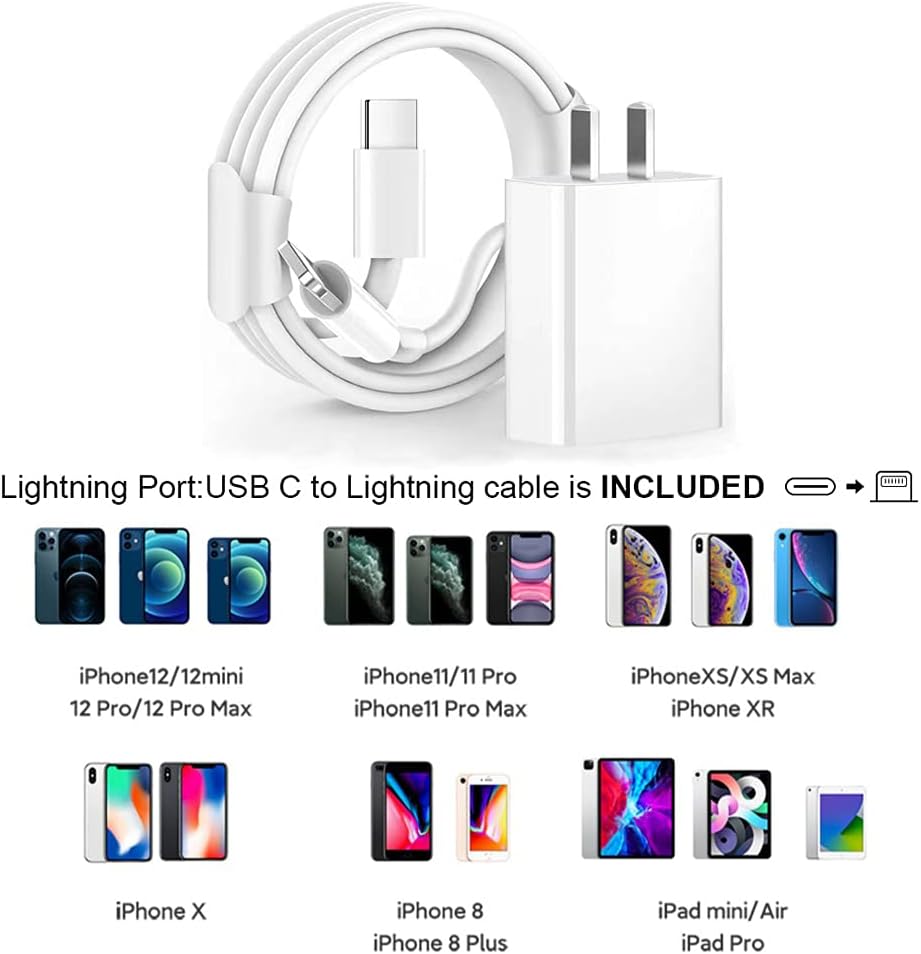 Thoughts on iPhone 14 13 12 11 Fast Charger [Apple MFi Certified], 2 Pack 20W PD USB C Wall Charger Block with 6TF Type C to Lightning Cable