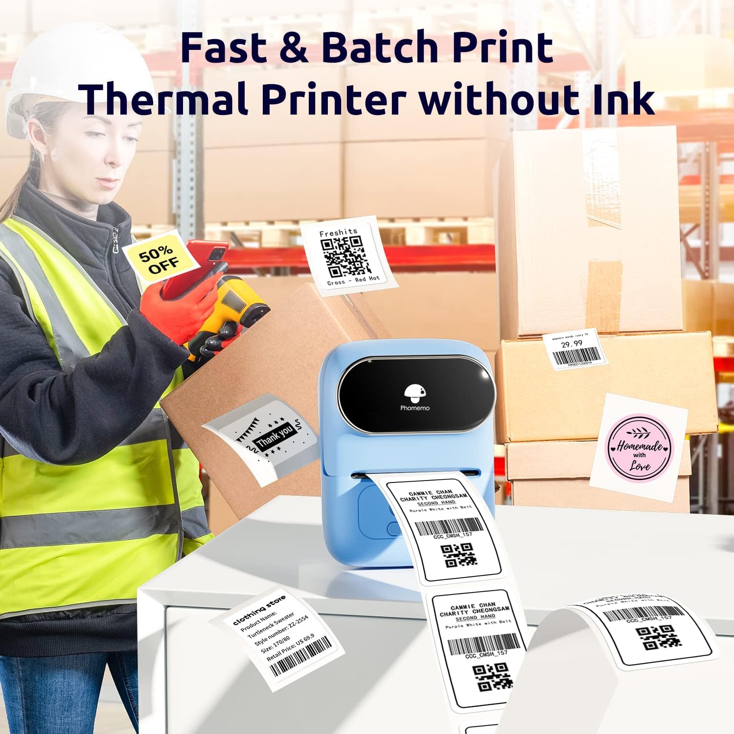 Analysis of Phomemo Label Maker - M110 Address Label Printer Bluetooth Thermal Printer, Black