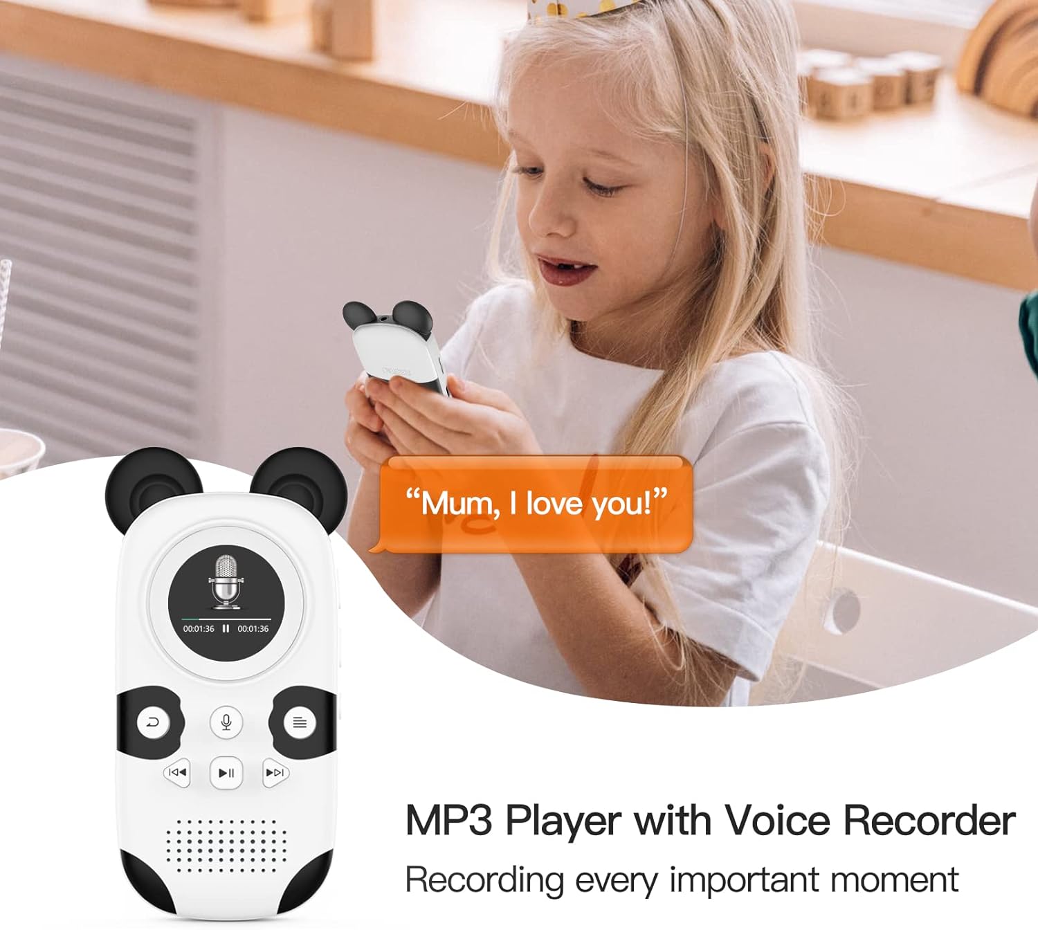 Appraisal of RUIZU 16GB MP3 Player for Kids, Cute Panda Portable Child Music Player with Bluetooth 5.0