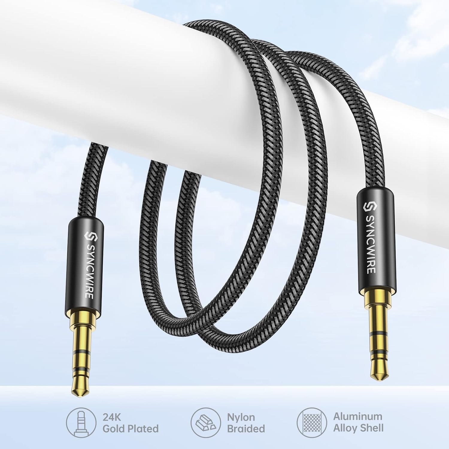 Appraisal of Syncwire 3.5mm Nylon Braided Aux Cable (3.3ft/1m, Hi-Fi Sound)