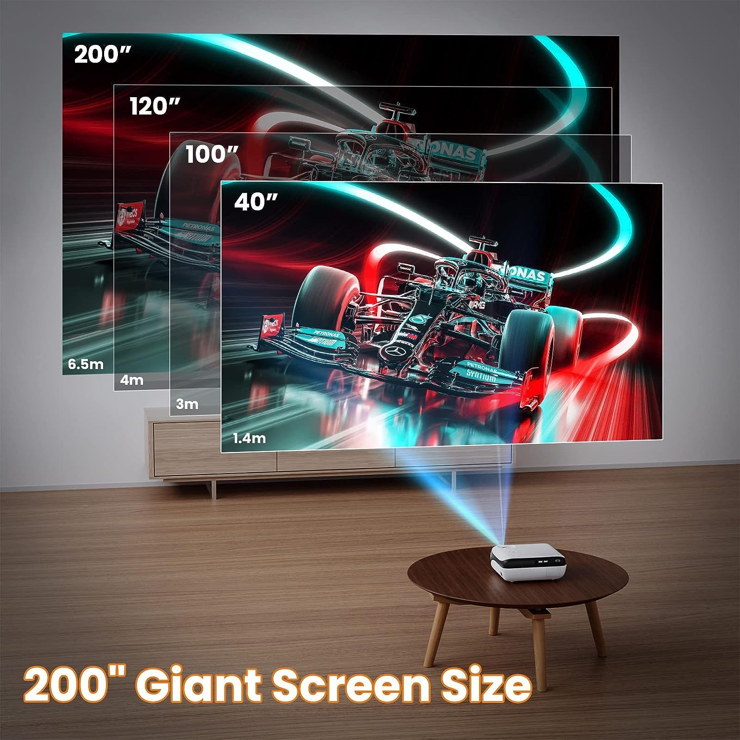 Assessment of HAPPRUN Projector, Native 1080P Bluetooth Projector with 100''Screen, 9500L Portable Outdoor Movie Projector