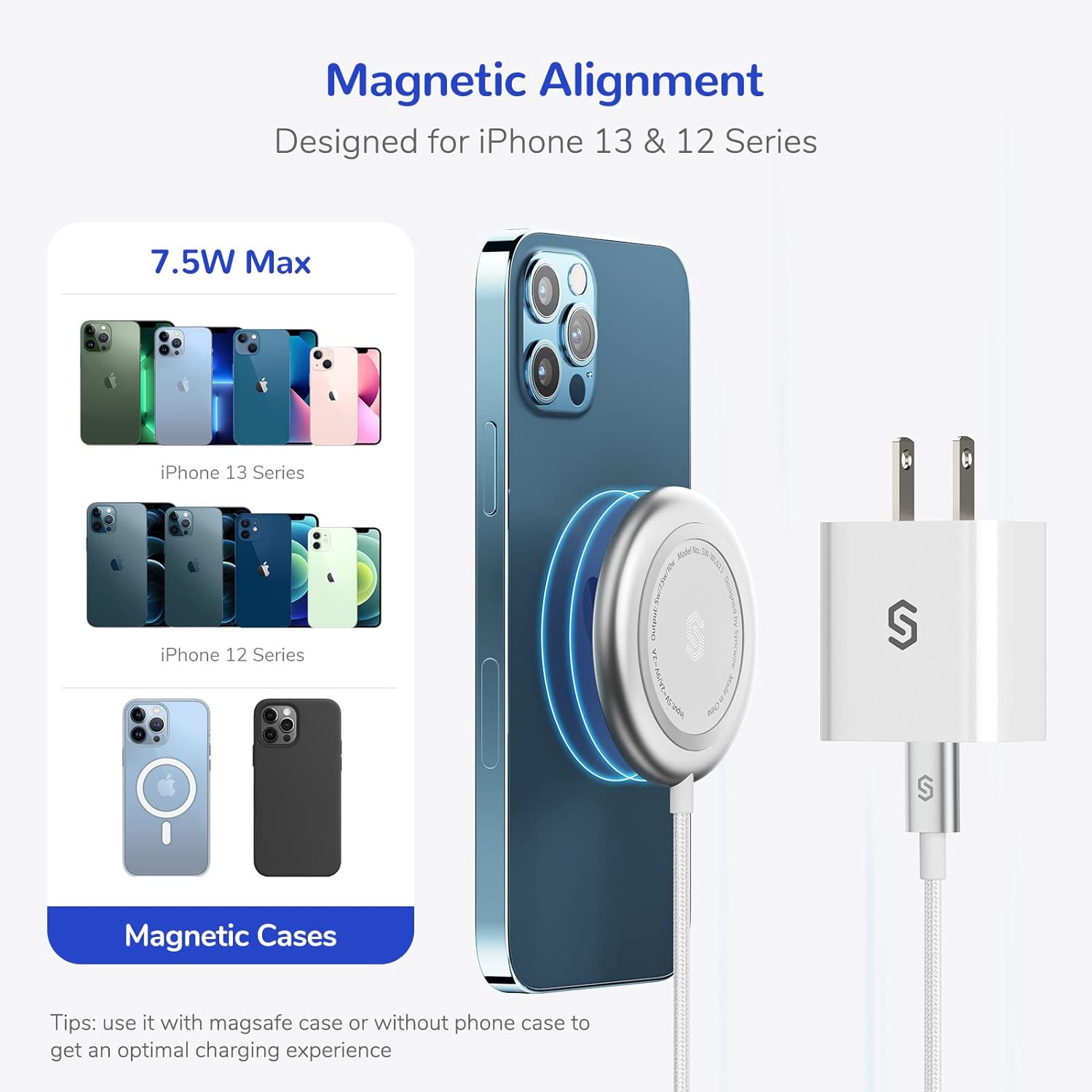 Assessment of Syncwire Magnetic Wireless Charger with 20W USB-C Wall Charger