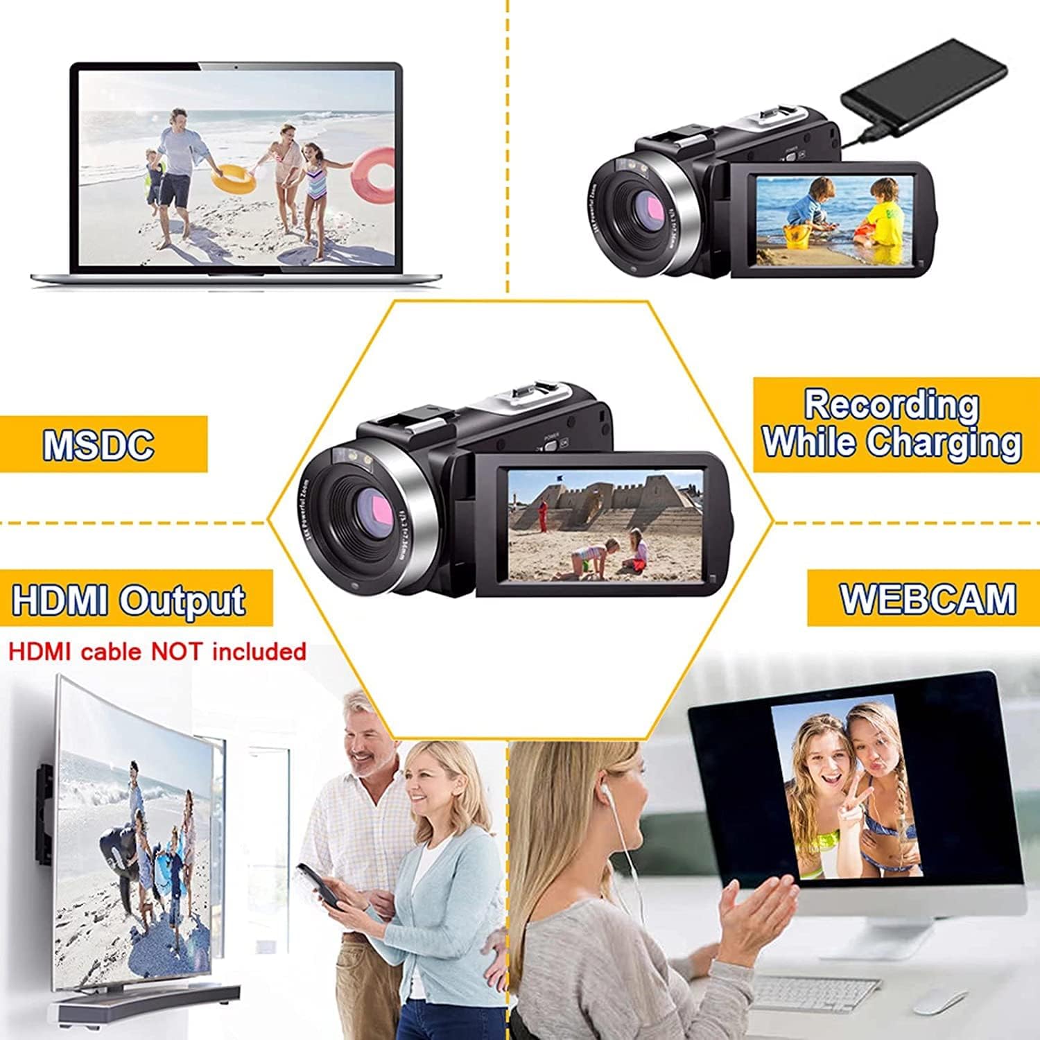 Audit of Video Camera Camcorder Full HD 1080P 30FPS 24.0 MP IR Night Vision Vlogging Camera Recorder 3.0 Inch IPS Screen 16X Zoom Camcorders Camera Remote Control with 2 Batteries