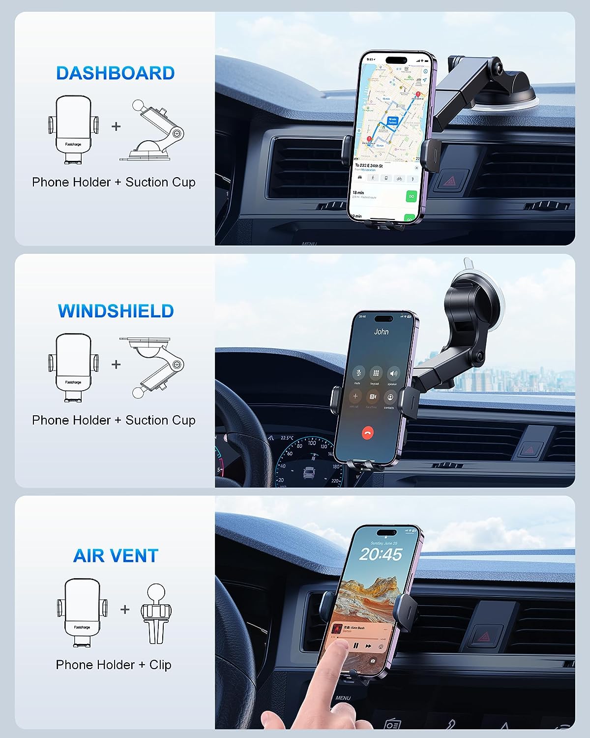 Check of Wireless Car Charger, CHGeek 15W Fast Auto Clamping Car Charger Phone Holder