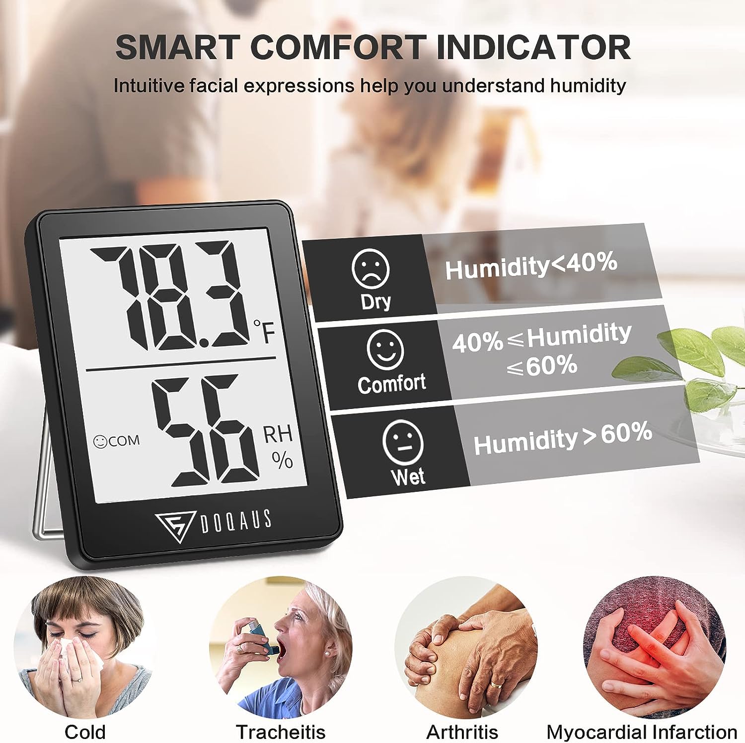 Comments on DOQAUS Digital Hygrometer Indoor Thermometer Humidity Meter Room Thermometer (Black)