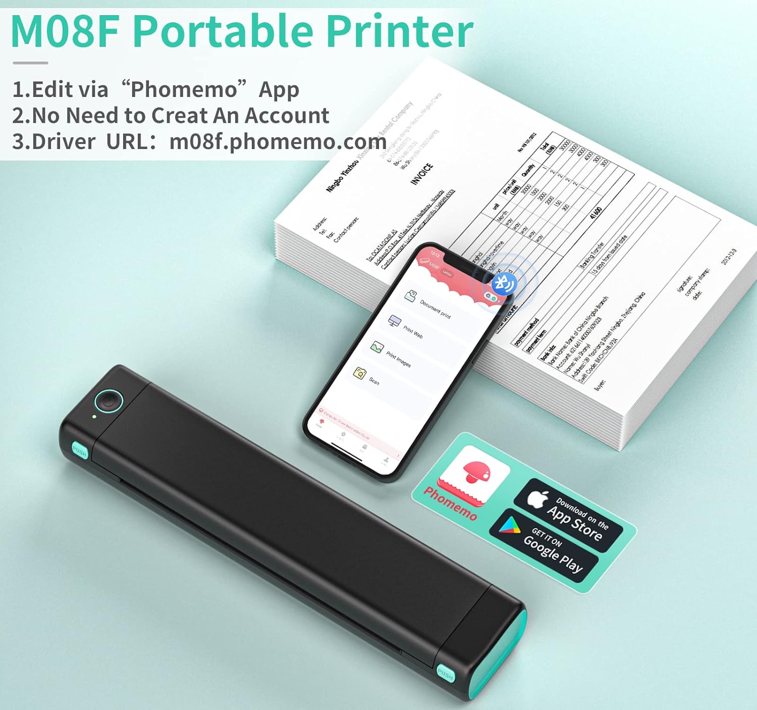 Examining PhoPRT M08F Portable Printer