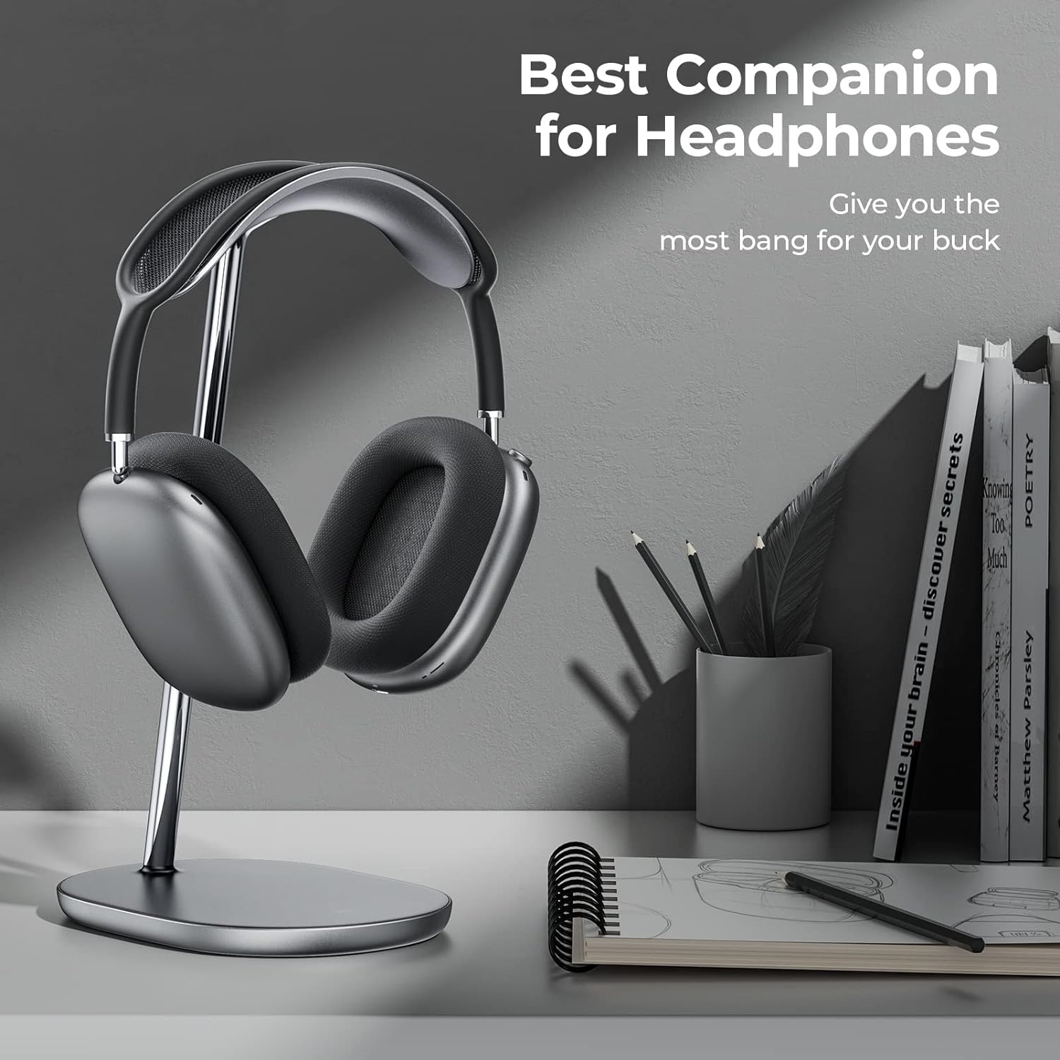 Expose on BENKS Headphone Stand, Airpods Max Stand, Desktop Headset Holder, Gaming Headset Accessories, Desk Earphone Stand