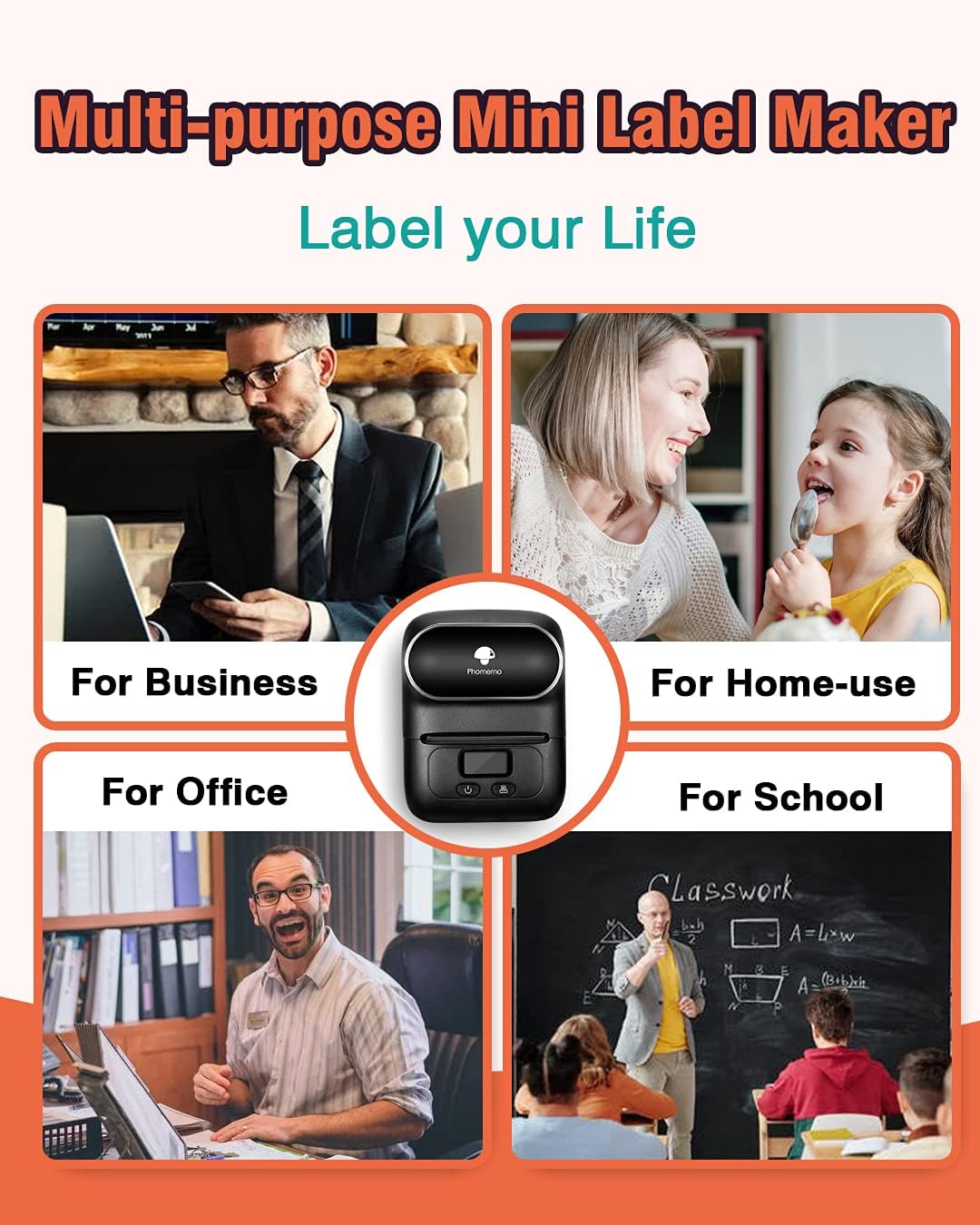 Inspection of Phomemo Label Maker - M110 Address Label Printer Bluetooth Thermal Printer, Black