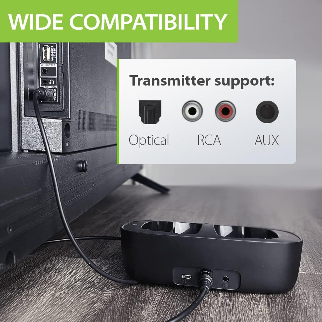 Judgement: Avantree Ensemble - Wireless Headphones for TV Watching with Bluetooth Transmitter and Charging Dock