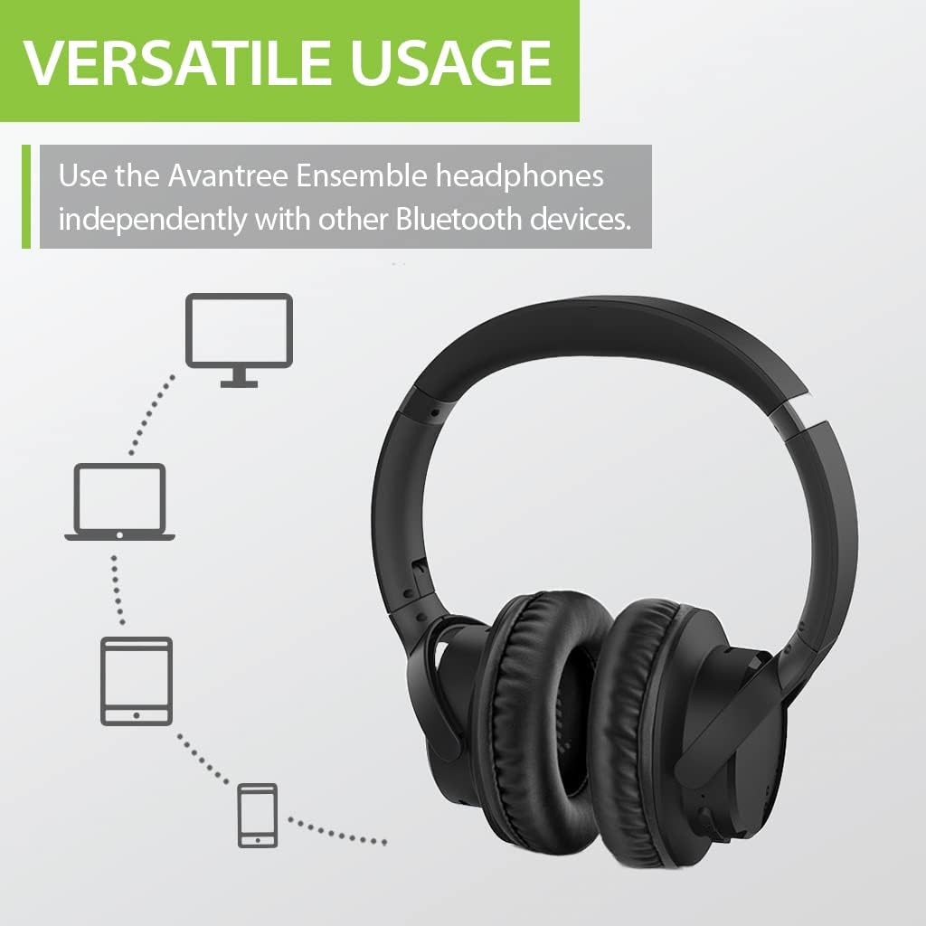 Lookover of Avantree Ensemble - Wireless Headphones for TV Watching with Bluetooth Transmitter and Charging Dock