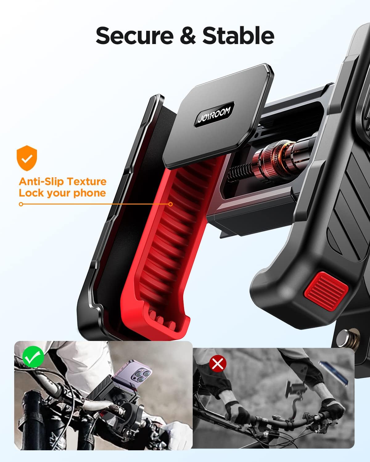 Probe of JOYROOM Motorcycle Bike Phone Mount Holder: Bicycle Handlebar Cell Phone Mount - Stroller Scooter Phone Clip