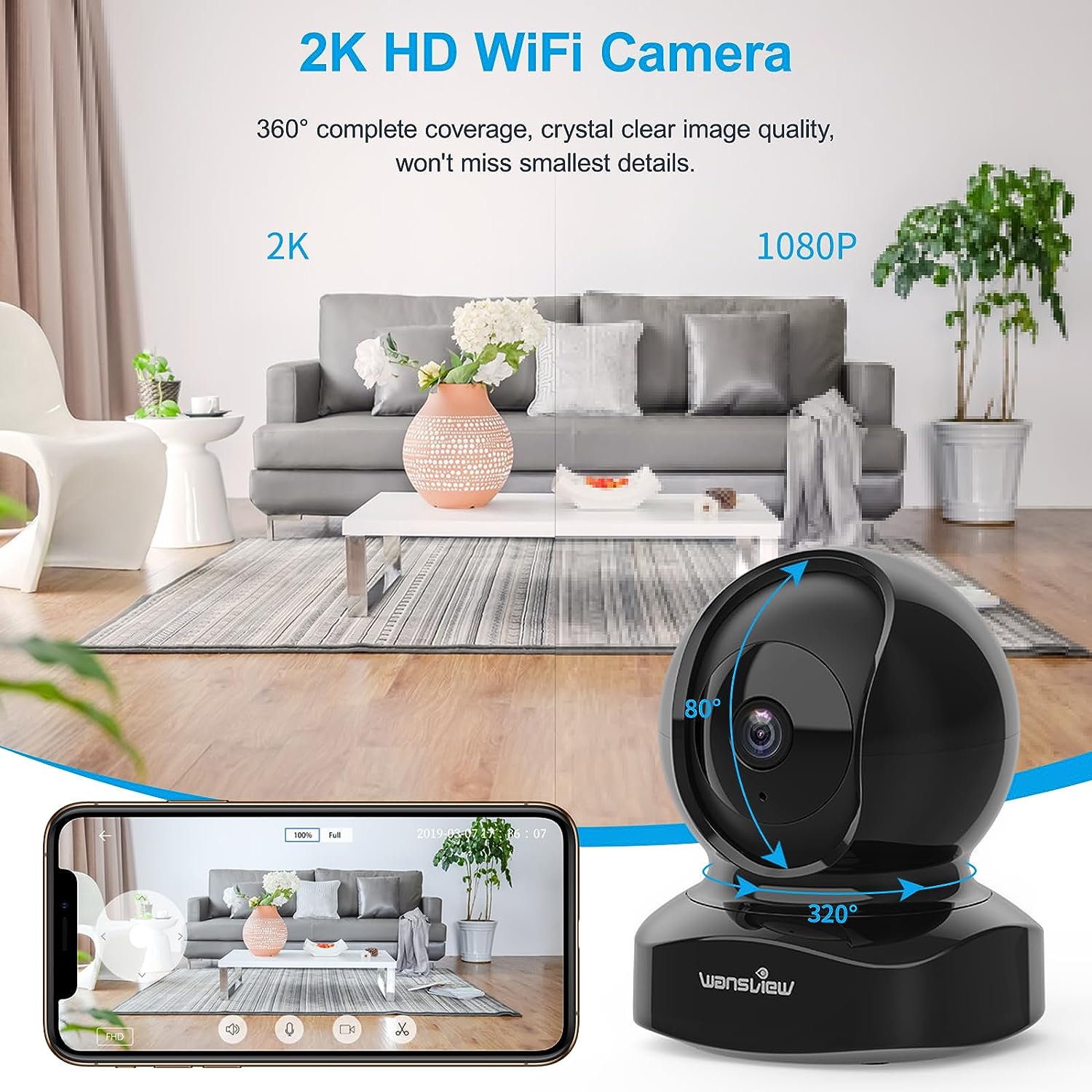 Probe of Wansview Security Camera, IP Camera 2K, WiFi Home Indoor Camera