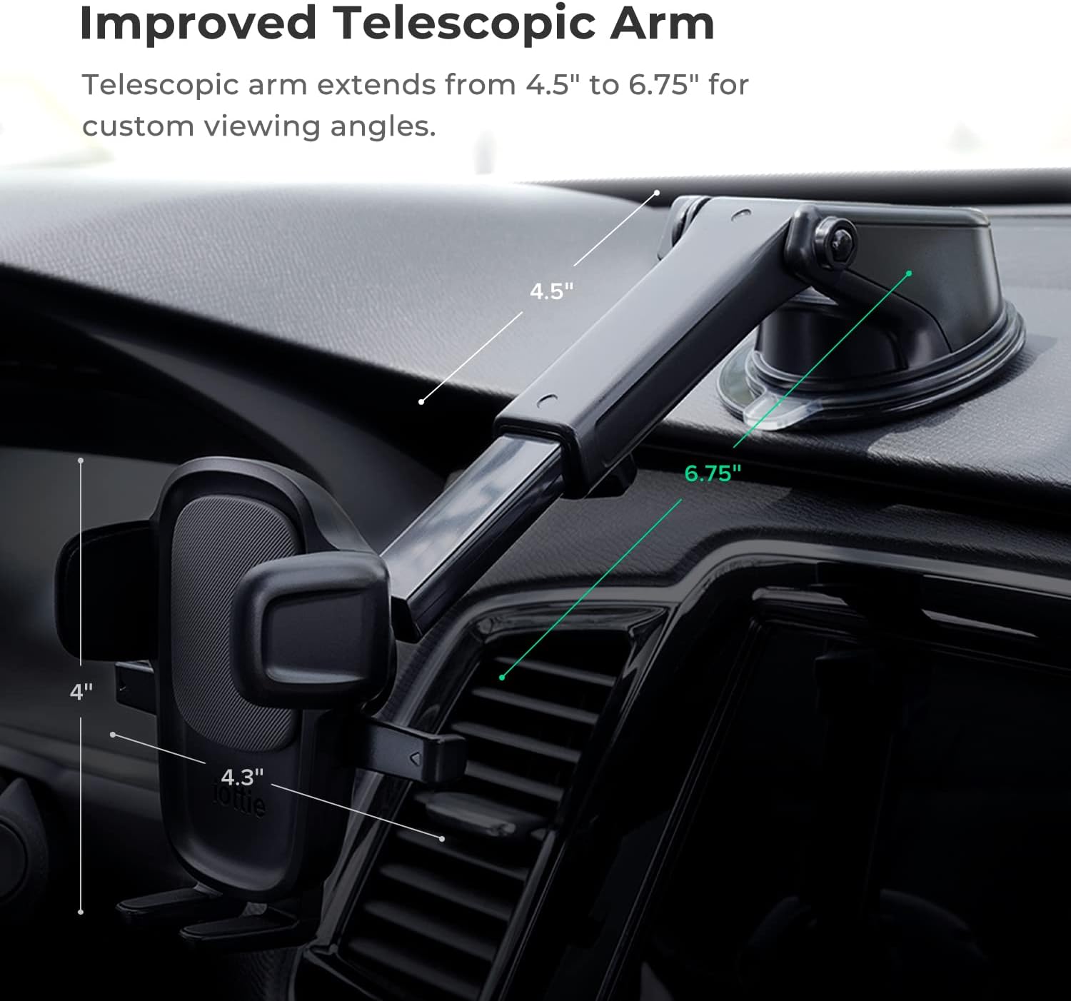 Rating: iOttie Easy One Touch 5 Dashboard & Windshield Universal Car Mount Phone Holder Desk Stand