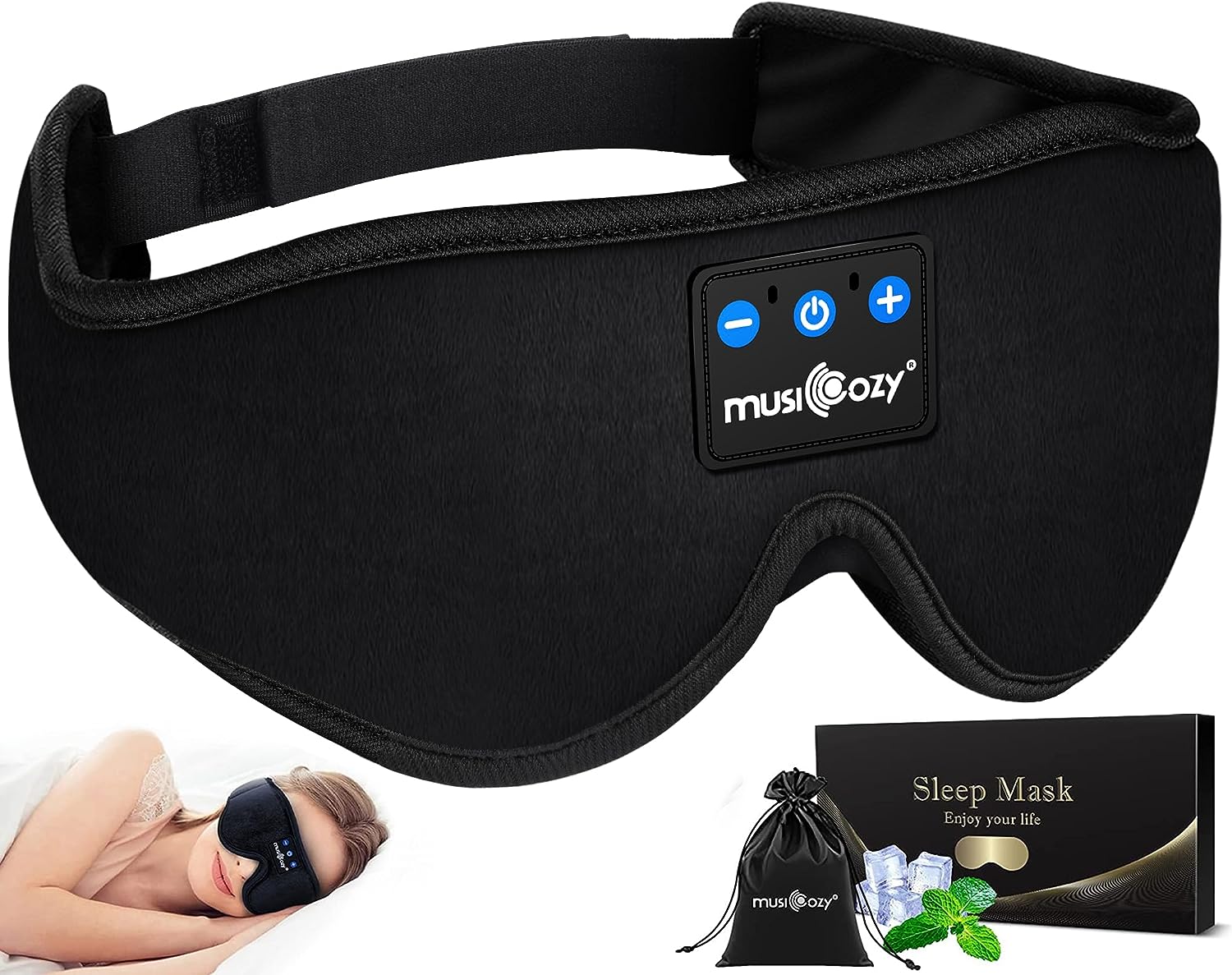 Review of MUSICOZY Sleep Headphones Bluetooth 5.2 Headband Sleeping Headphones Sleep Eye Mask
