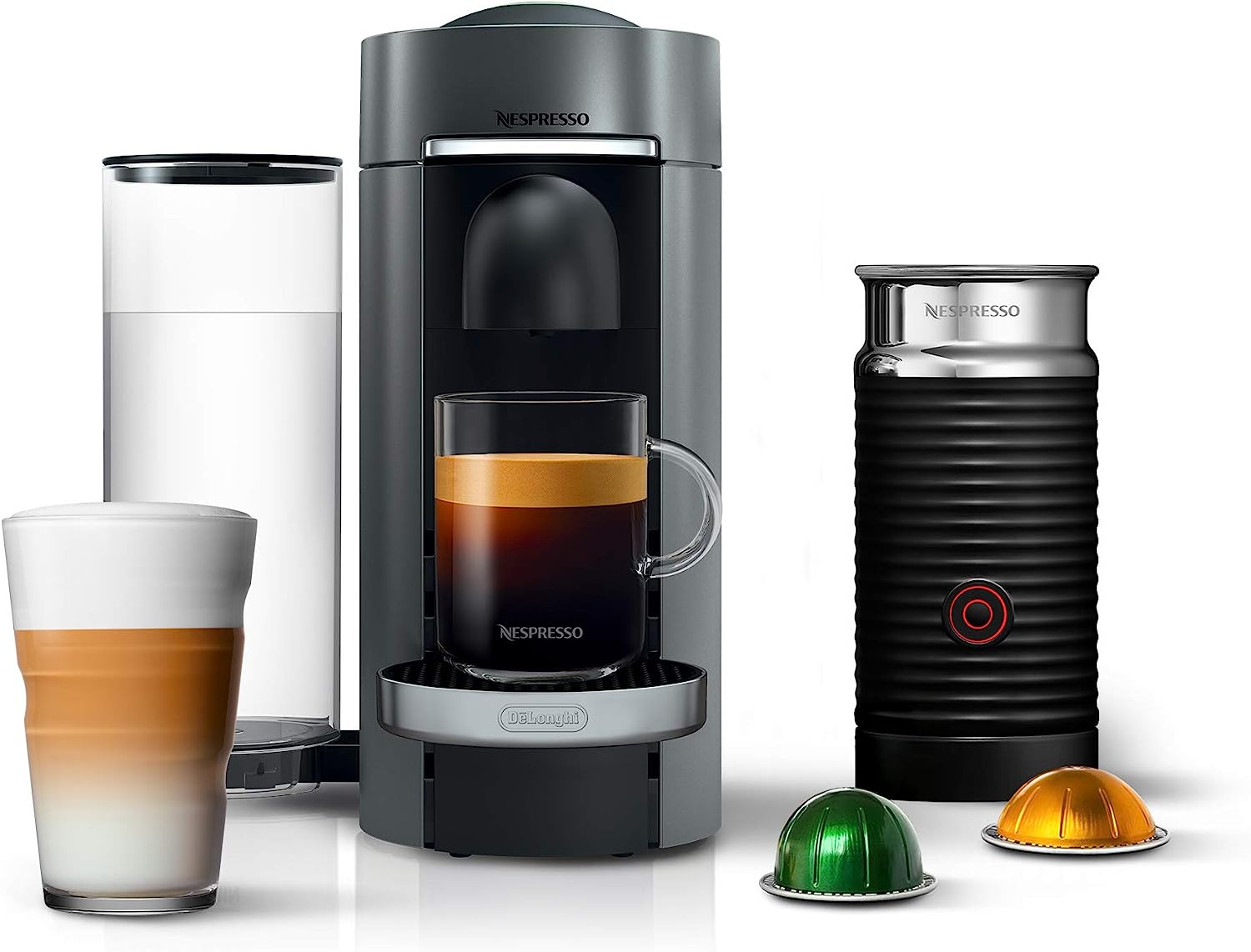 Review of Nespresso VertuoPlus Deluxe Coffee and Espresso Machine by De'Longhi, Titan,Gray