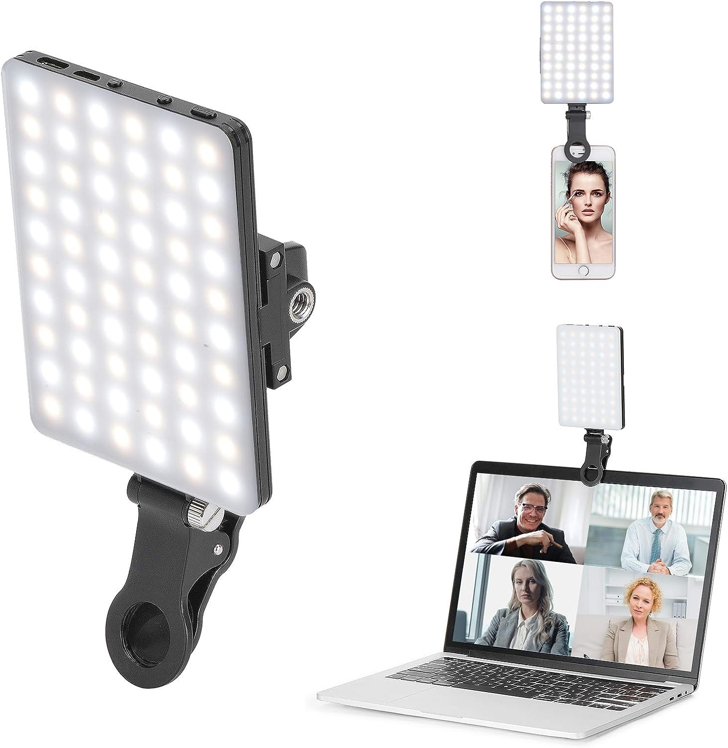 Review of Newmowa 60 LED High Power Rechargeable Clip Fill Video Conference Light