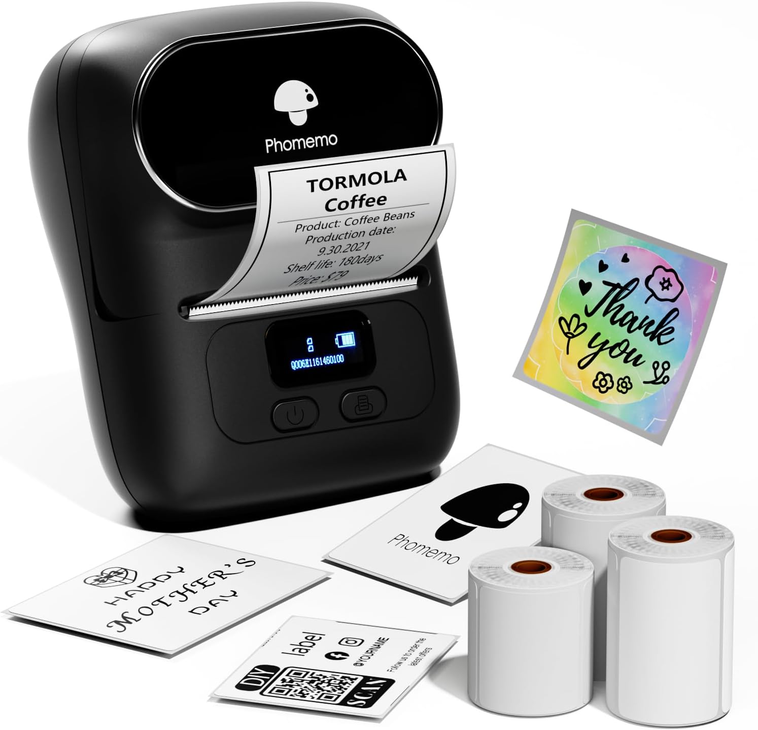 Review of Phomemo Label Maker - M110 Address Label Printer Bluetooth Thermal Printer, Black