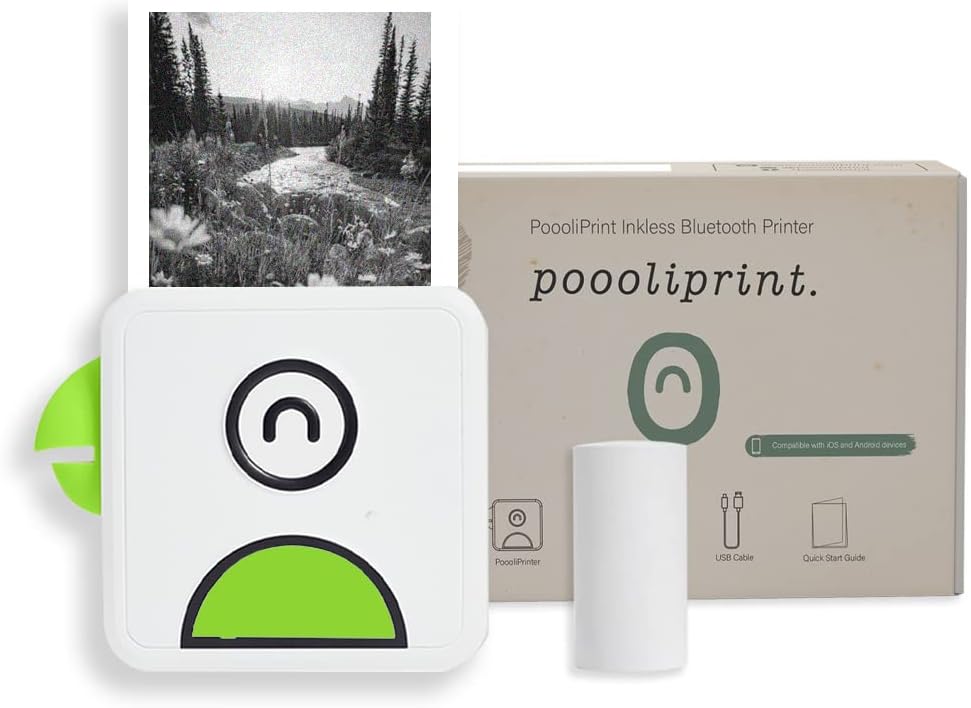 Review of PoooliPrint L1 Inkless Pocket Printer - Mini Phone Bluetooth Portable Poooli Thermal Printer for iOS + Android, Green