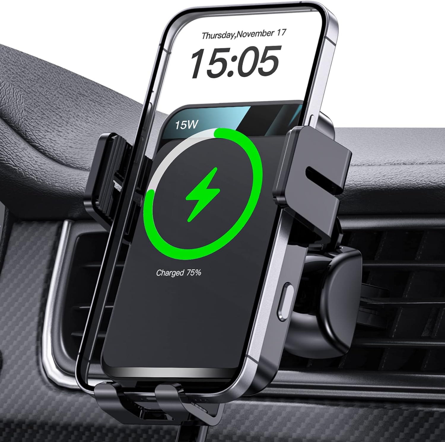Review of Wireless Car Charger, MOKPR Auto-Clamping Car Mount 15W/10W/7.5W