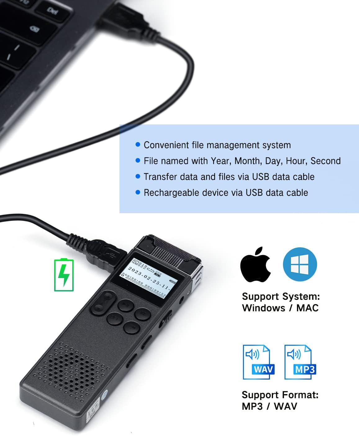 Study of 80GB Digital Voice Activated Recorder with Playback