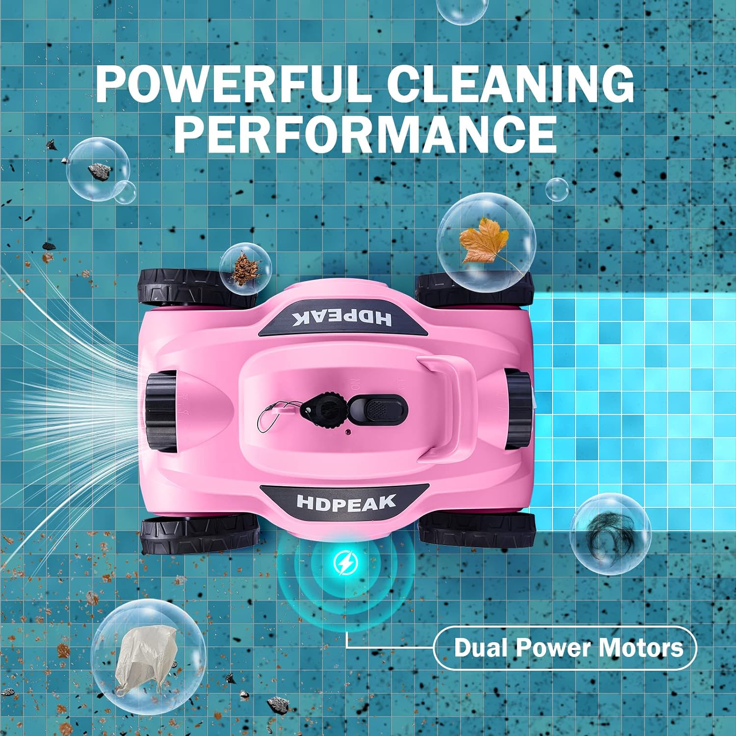 Synopsis: Cordless Robotic Pool Cleaner, HDPEAK Pool Vacuum