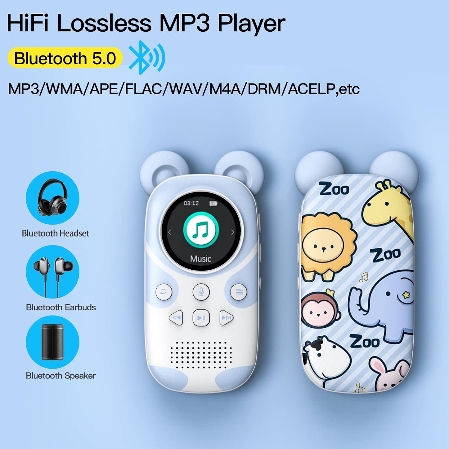 Thoughts on RUIZU 16GB MP3 Player for Kids, Cute Panda Portable Child Music Player with Bluetooth 5.0