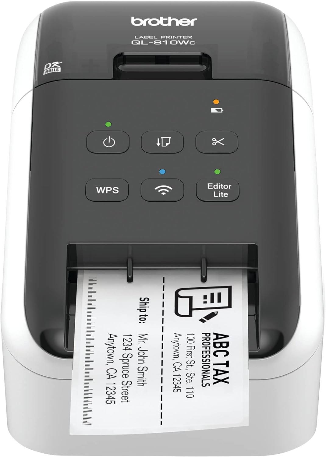 View of Brother Printer Wireless, Fast Electronic Label (QL810W), Black
