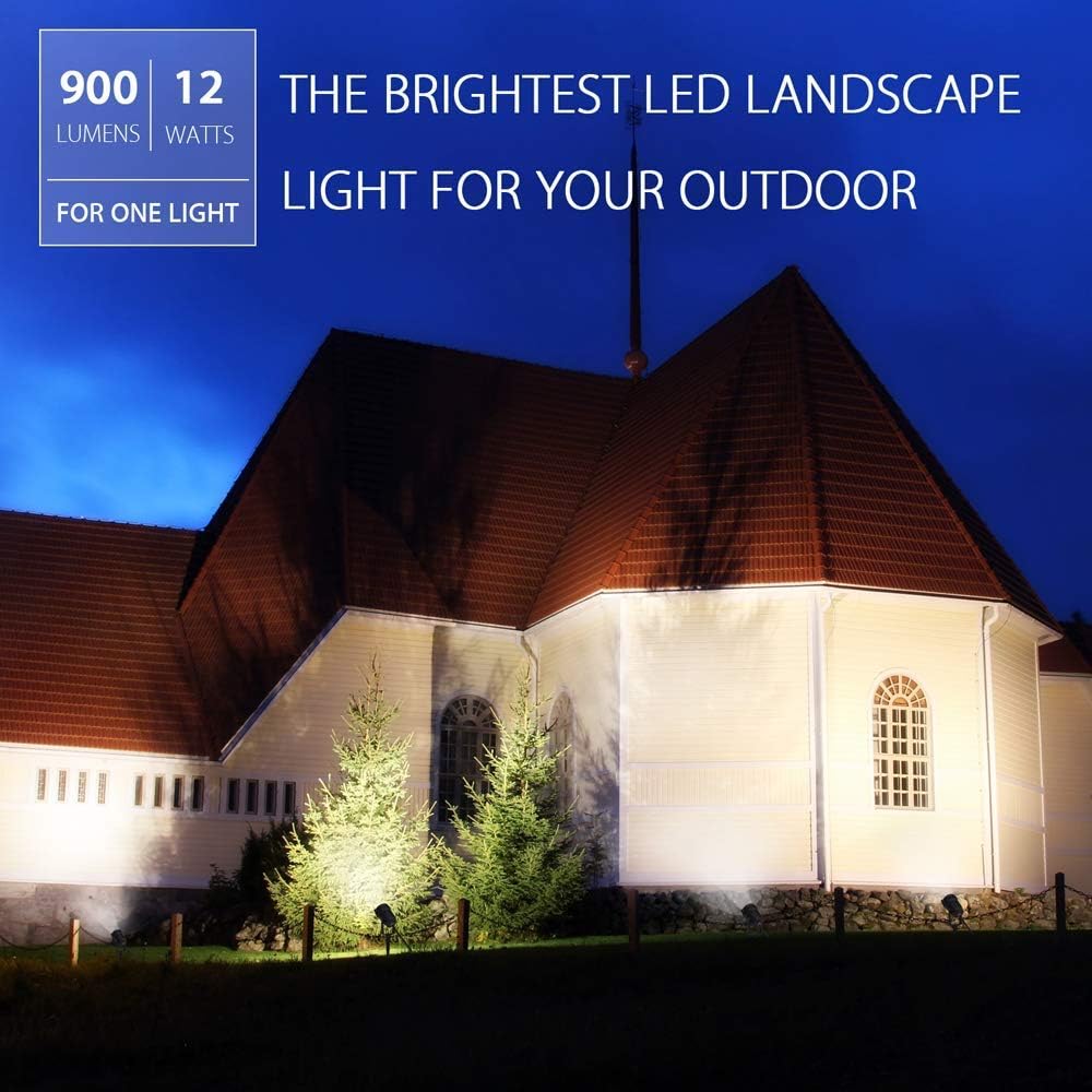 Weighing SUNVIE Outdoor Landscape LED Lighting 12W US 3- Plug 3000K Warm White (2 Packs)
